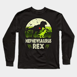 Nephewsaurus T Rex Dinosaur Nephew Saurus Family Matching Long Sleeve T-Shirt